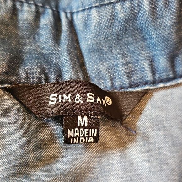 Denim button down tie shirt Size M - Picture 2 of 10